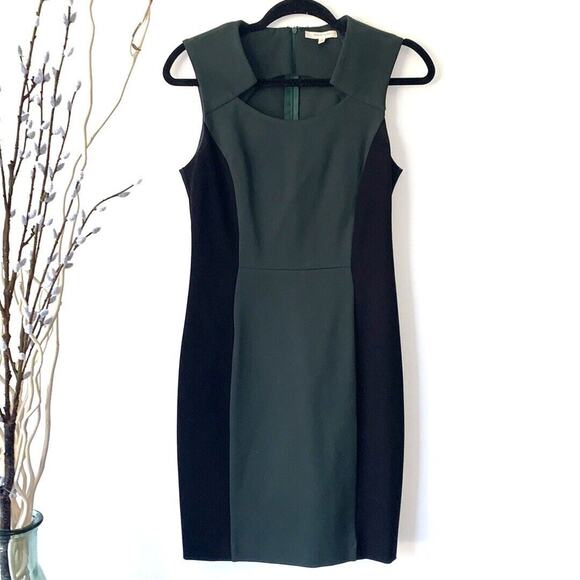 41 HAWTHORN Pencil Dress Sheath Cocktail Colorblock Career Green Black Small - Picture 6 of 6